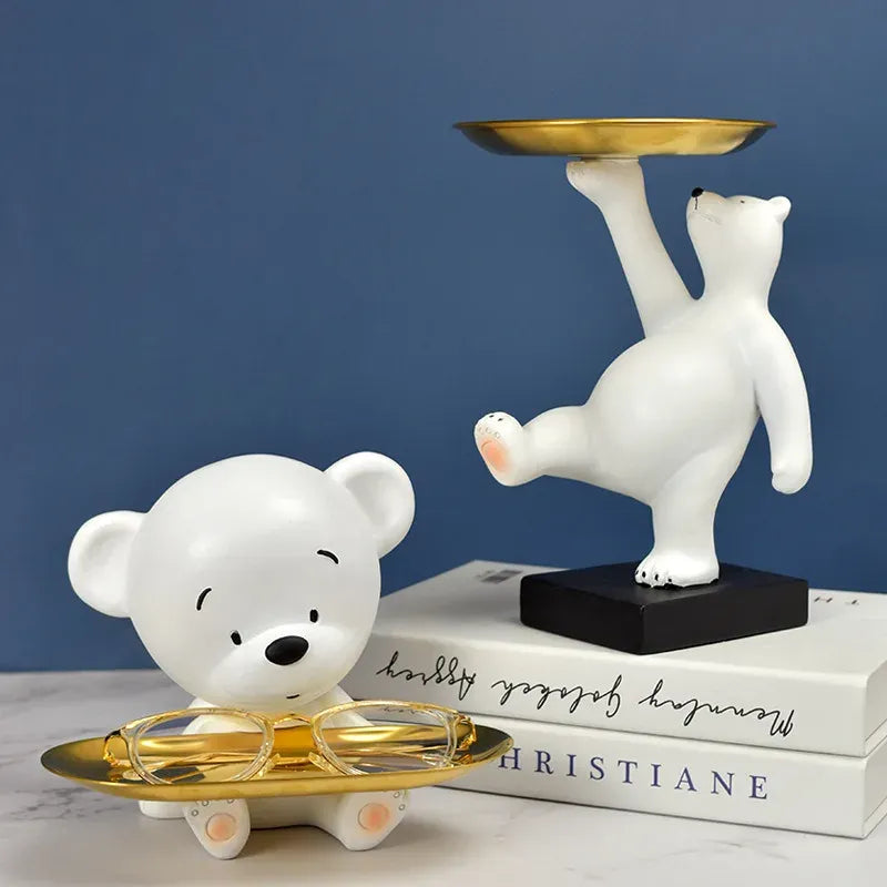 Escultura - Urso Polar com Bandeja